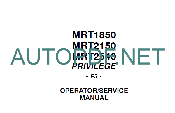 MRT 2150 OPERATOR SERVICE MANUAL