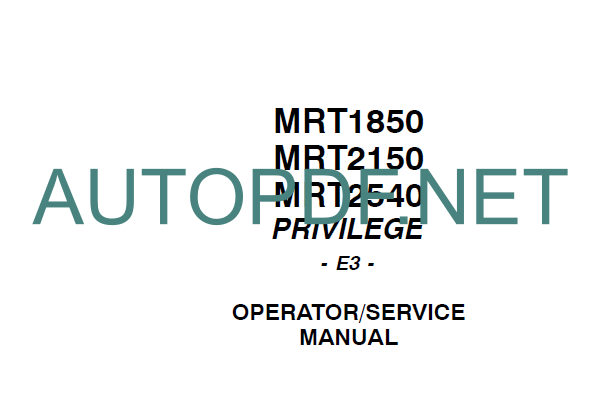 MRT 2540 SERVICE MANUAL