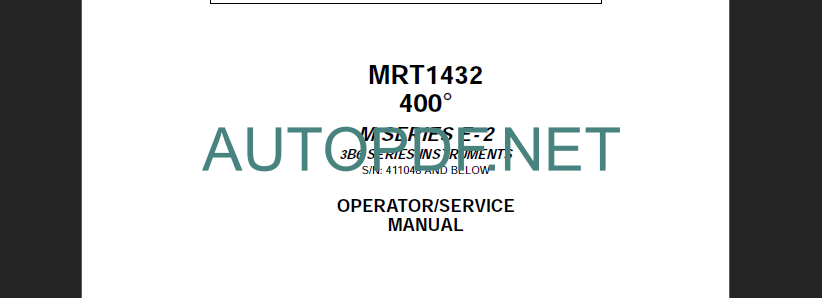 MRT 1432 OPERATOR SERVICE MANUAL
