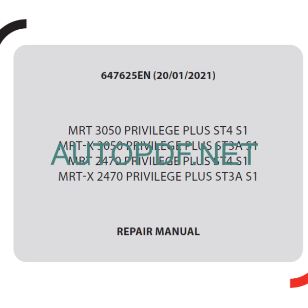 MRT 3050 ST4 S1 REPAIR MANUAL