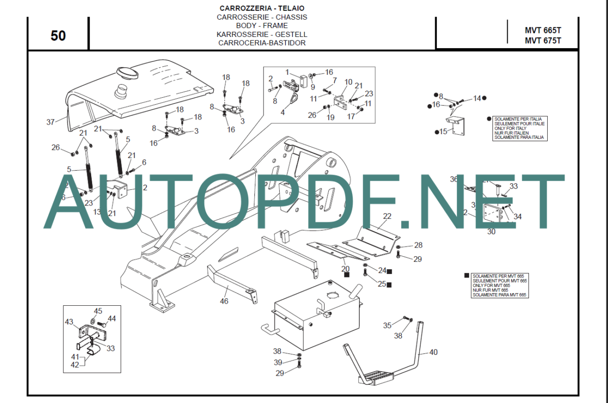 MVT 665 T E2 PARTS MANUAL