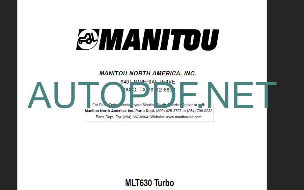 MLT 630 OPERATOR'S MANUAL ]