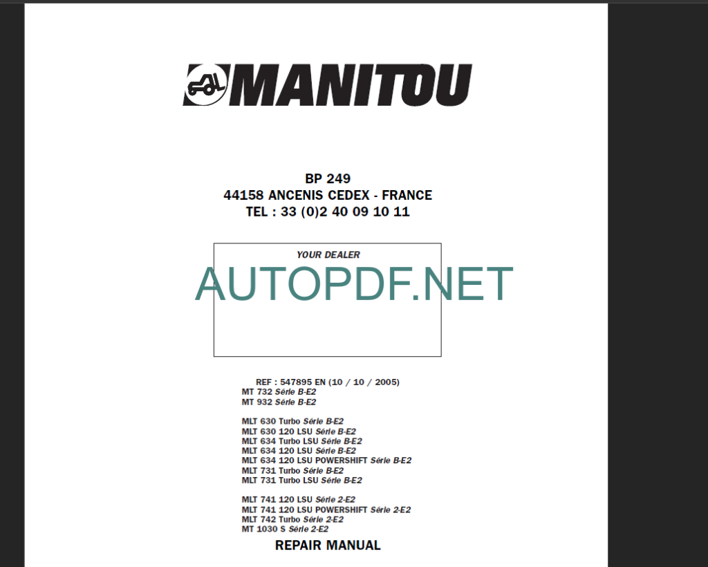 MLT 731 Turbo LSU S B-E2 REPAIR MANUAL