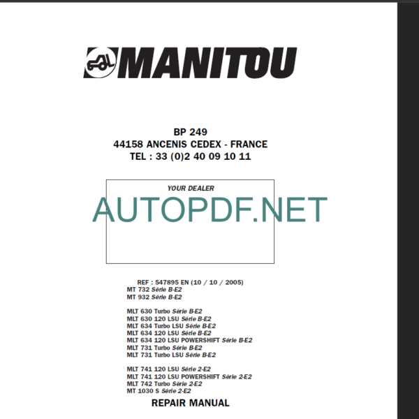 MLT 731 Turbo LSU S B-E2 REPAIR MANUAL