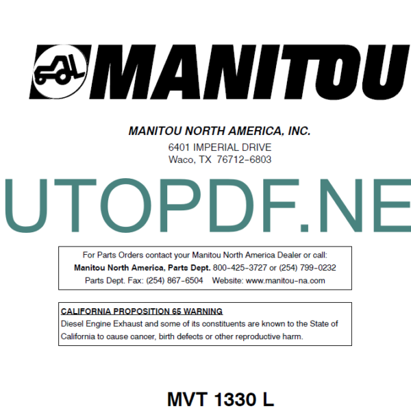 MVT 1340L OPERATOR SERVICE MANUAL