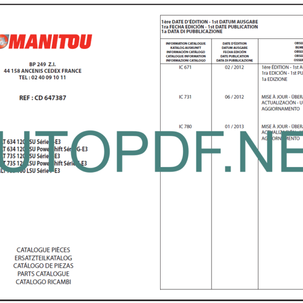 MLT 634 Serie G-E3 PARTS CATALOGUE