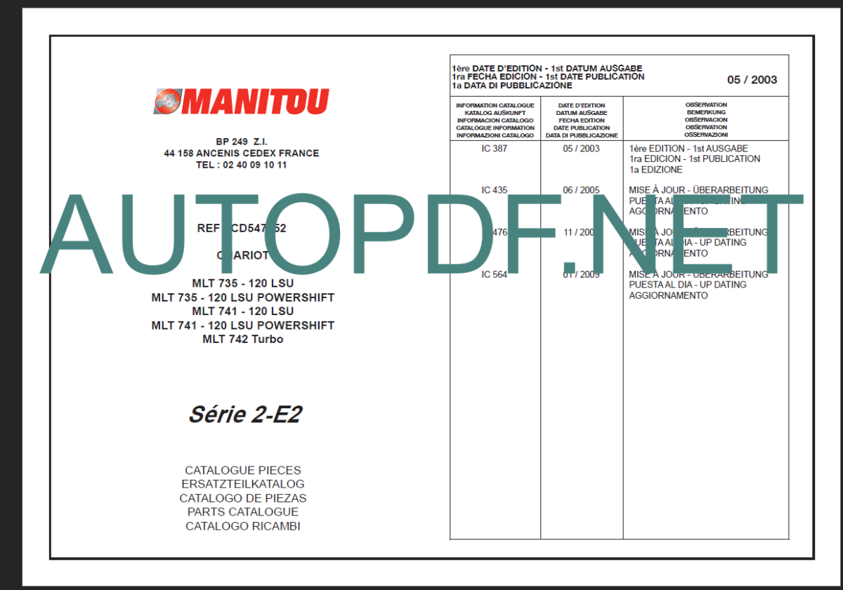 MLT 735 120 LSU Parts Catalogue