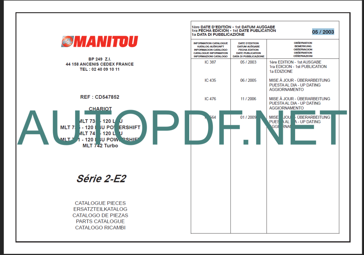 MLT 741 120 LSU Parts Catalogue