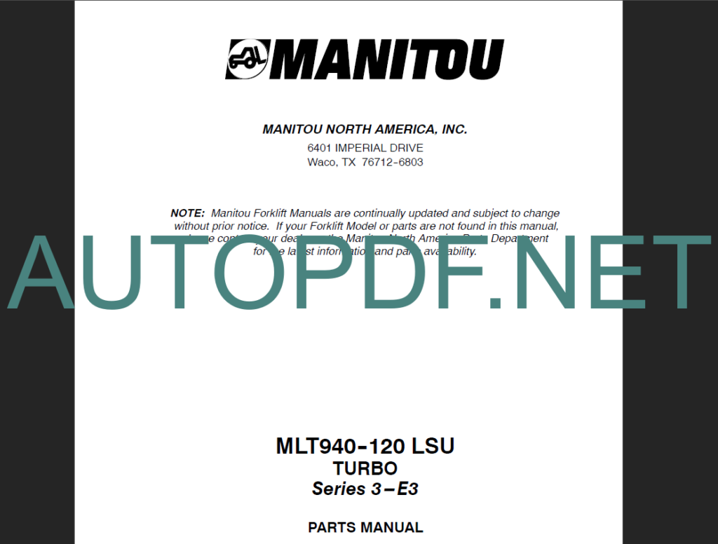 MLT 940 L S.3 E3 PARTS CATALOGUE