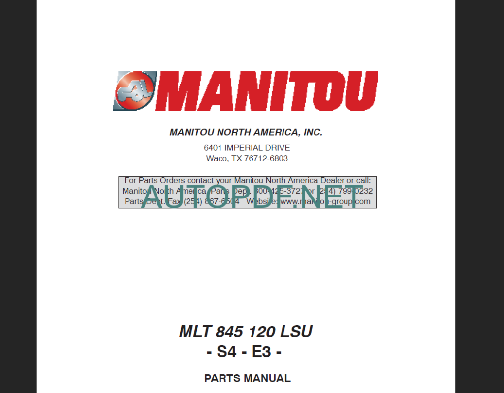 MLT 845 S4 E3 PARTS MANUAL