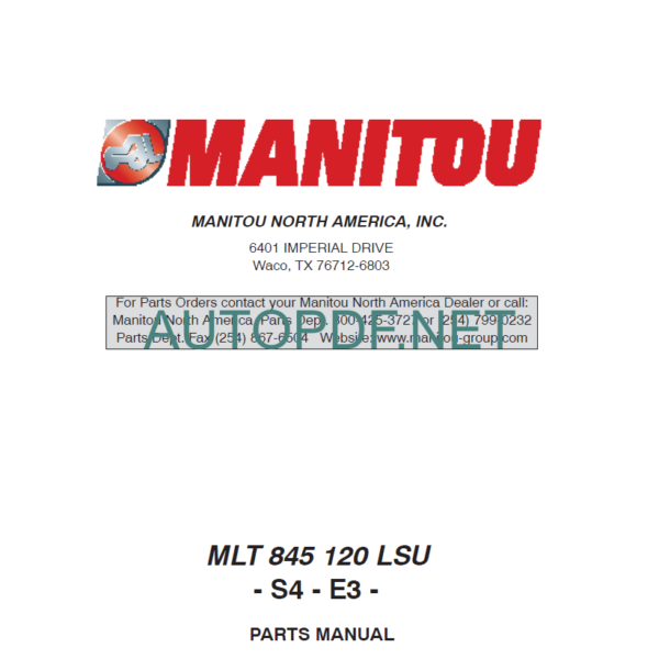 MLT 845 S4 E3 PARTS MANUAL