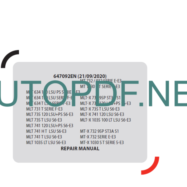 MT 1030 S T SERIE 5-E3 REPAIR MANUAL