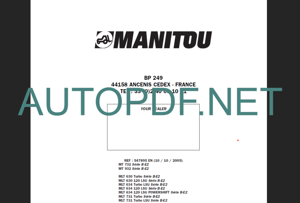 MT 732 Série B-E2 REPAIR MANUAL