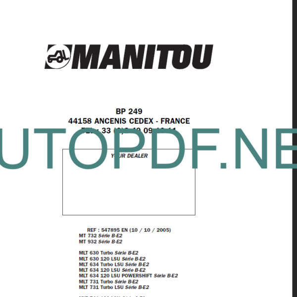 MT 932 Série B-E2 REPAIR MANUAL