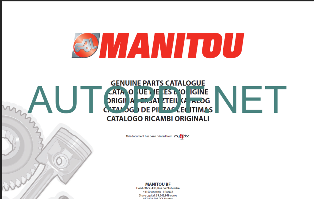 MT 1030 S TURBO S2 E2 Parts Catalogue