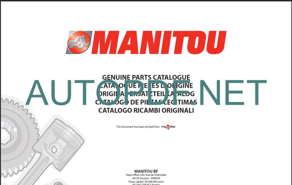 MT 625 S1 E3 PARTS CATALOGUE