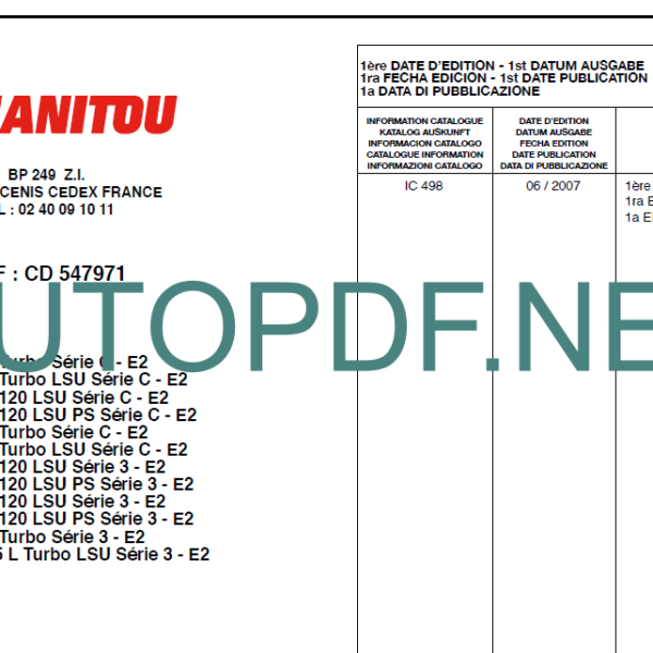 MLT 742 Turbo S3 E2 PARTS CATALOGUE