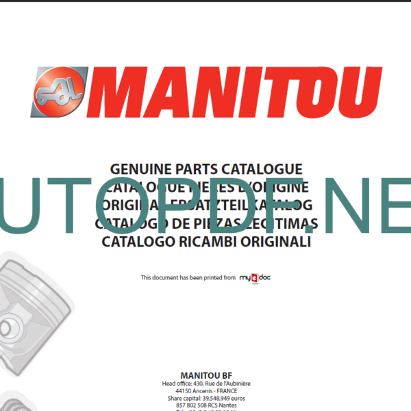 MT 1240 L TURBO MONO ULTRA Genuine Parts Catalogue