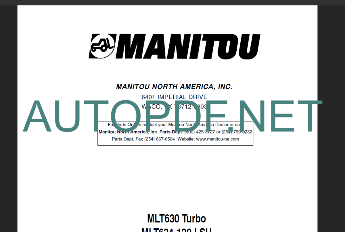 MT 940L-TW LS Series 2 OPERATOR SERVICE MANUAL ]