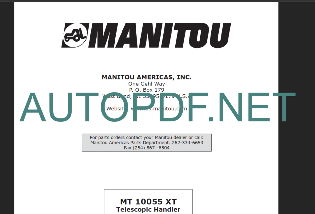 MT 10055 XT Parts Manual