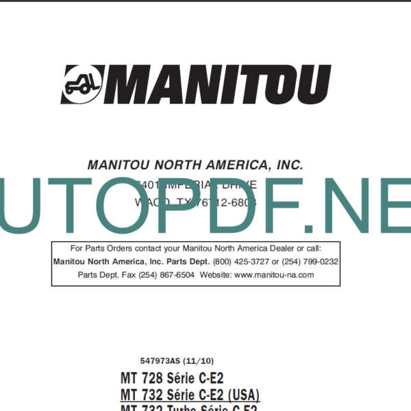 MT 928 SC-E2 OPERATOR'S MANUAL