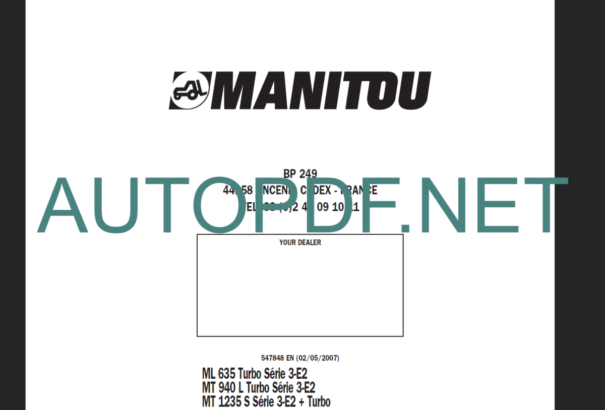 MT 940 L OPERATOR'S MANUAL