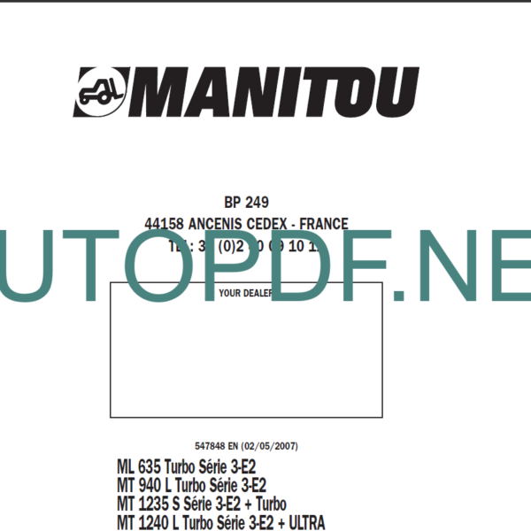 MT 1335 SL OPERATOR'S MANUAL