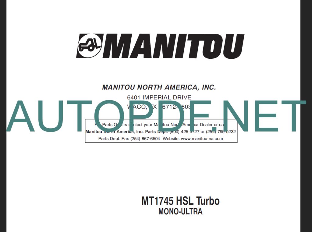 MT 1745 HSL E2 USA OPERATOR'S MANUAL