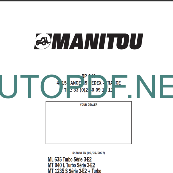 MT 1340 SL OPERATOR'S MANUAL