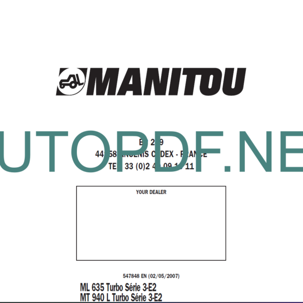 MT 1740 SL OPERATOR'S MANUAL