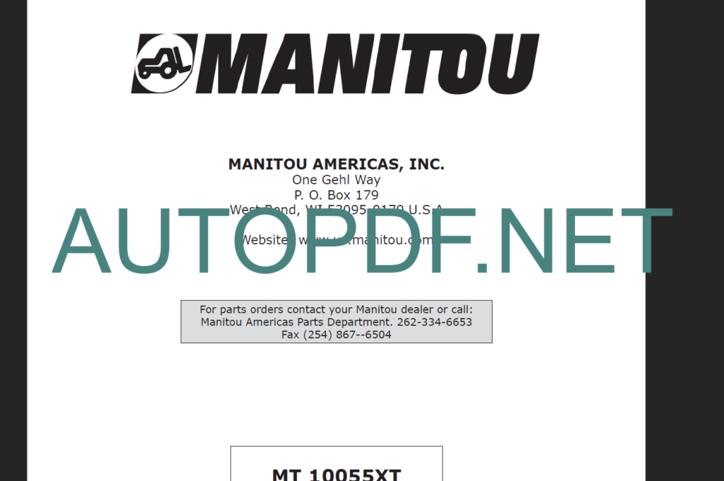 MT 10055XT Operator Manual