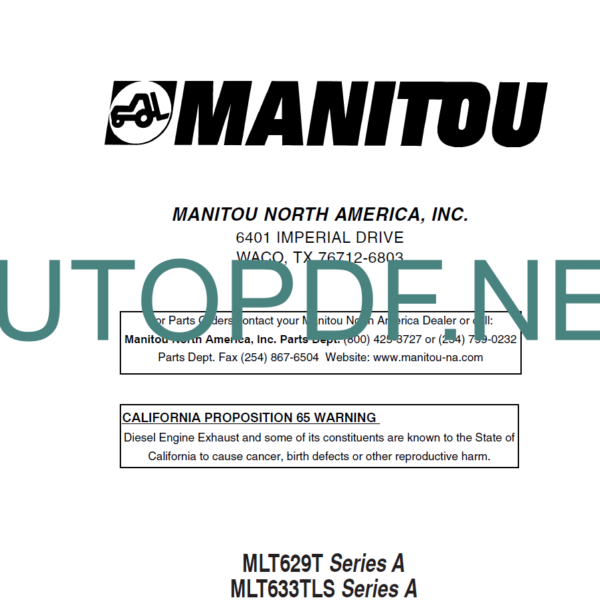 MLT 629T Series A OPERATOR'S MANUAL