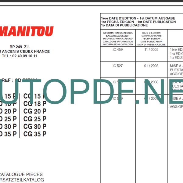 CD 30P-CG 30P PARTS CATALOGUE