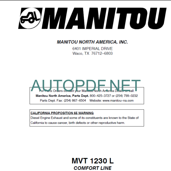 MVT 1230 L SERVICE MANUAL