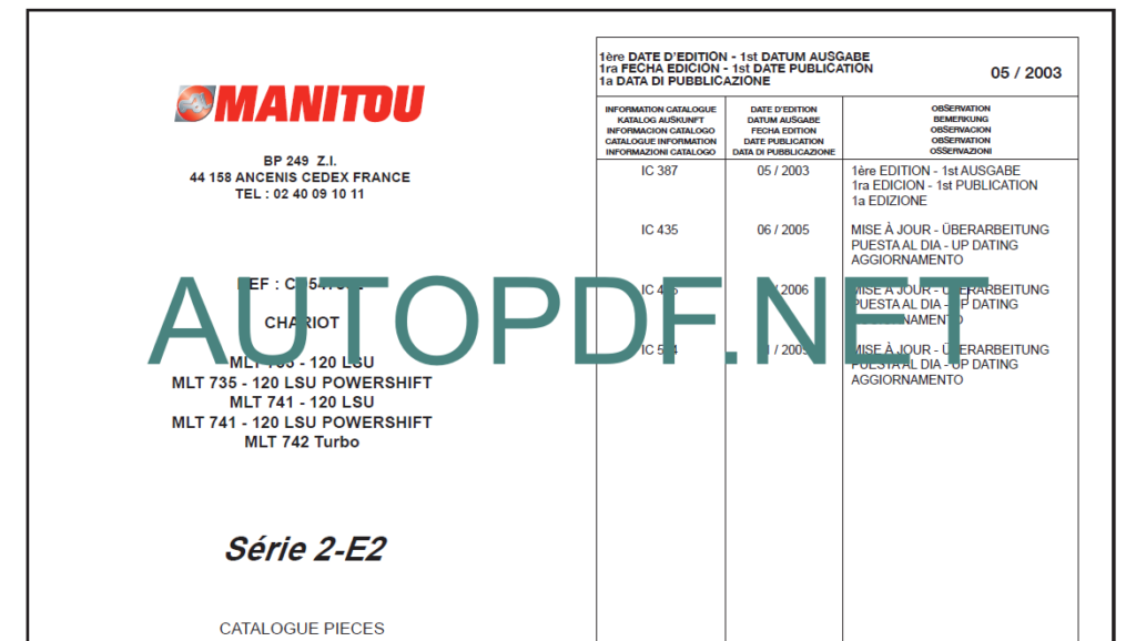 MLT 742 Turbo Parts Catalogue