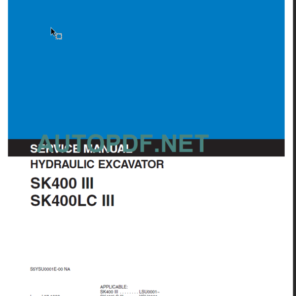 SK400 III-SK400LC III SERVICE MANUAL