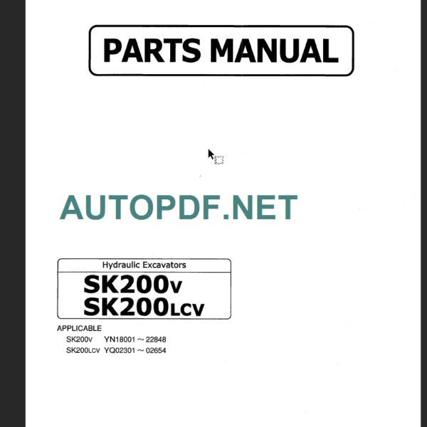 SK480-6S-SK480LC-6S PARTS MANUAL