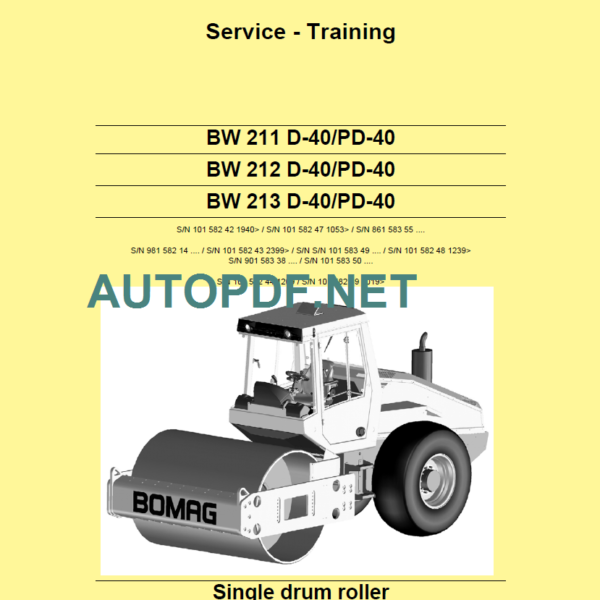 BW 211 PD D-40 Service Training