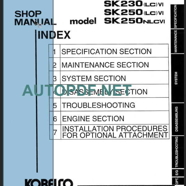 SK230-SK250NLC-6 Shop Manual