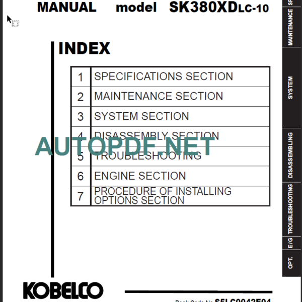 SK380XDLC-10 SHOP MANUAL 2020