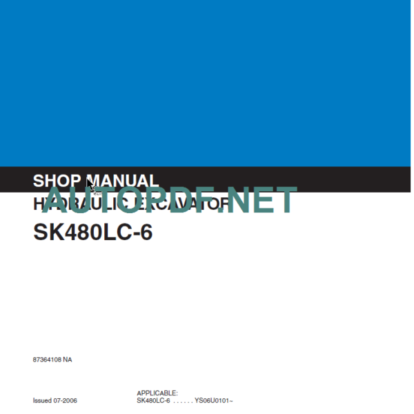 SK480LC-6 SHOP MANUAL