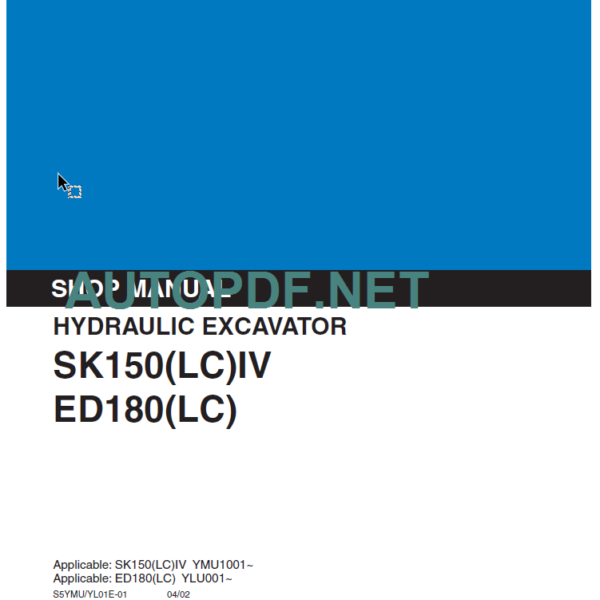 SK150LC IV-ED180LC SHOP MANUAL