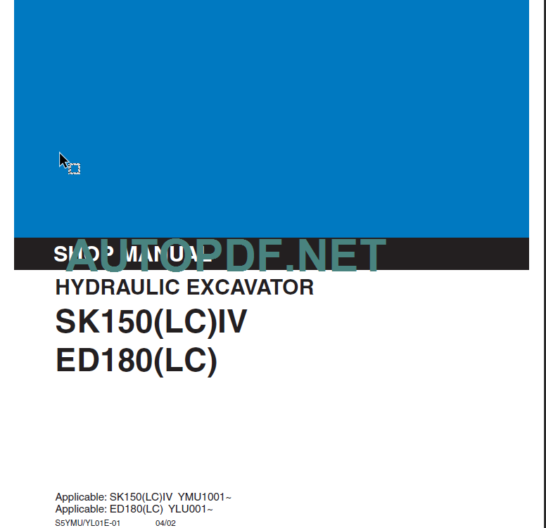 SK150LC IV-ED180LC SHOP MANUAL