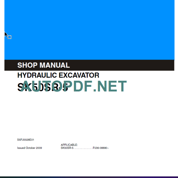 SK50SR-5 2009 SHOP MANUAL