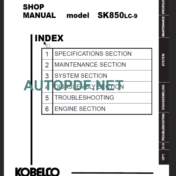 SK850LC-9 NA Shop Manual OPT