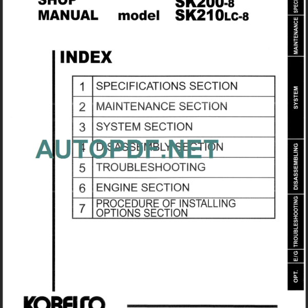 SK200-8 - SK200LC-8 SHOP MANUAL