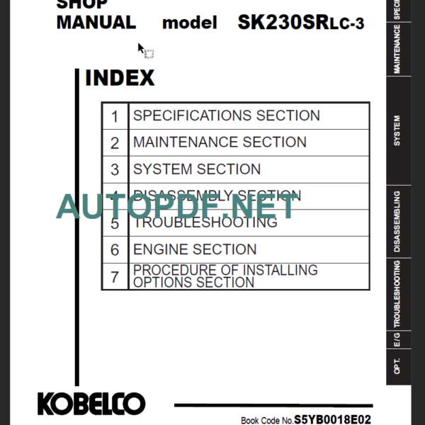 SK230SRLC-3 SHOP MANUAL