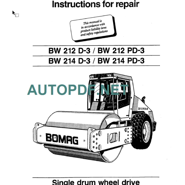 BW 212 PD D-3 REPAIR INSTRUCTION