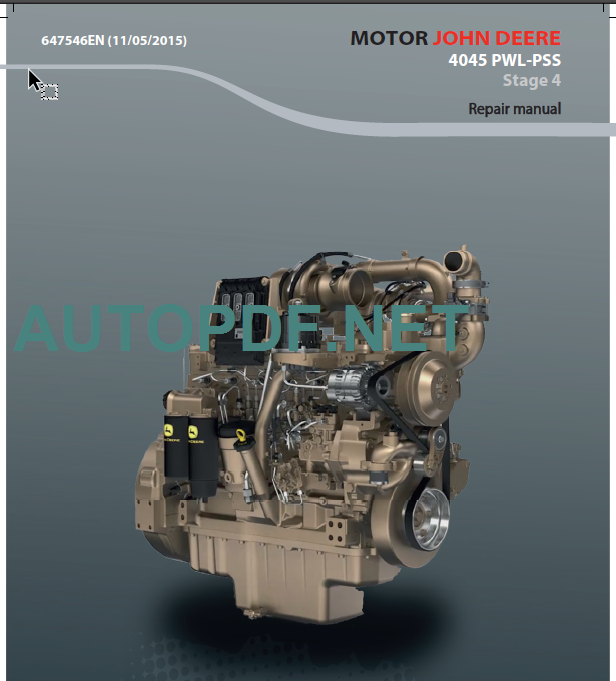 Motor John Deere 4045 PWL-PSS Repair Manual