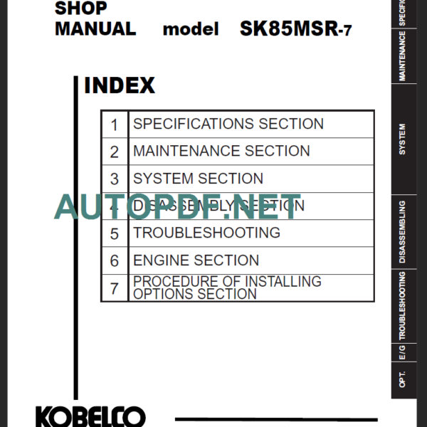 SK85MSR-7 Shop Manual